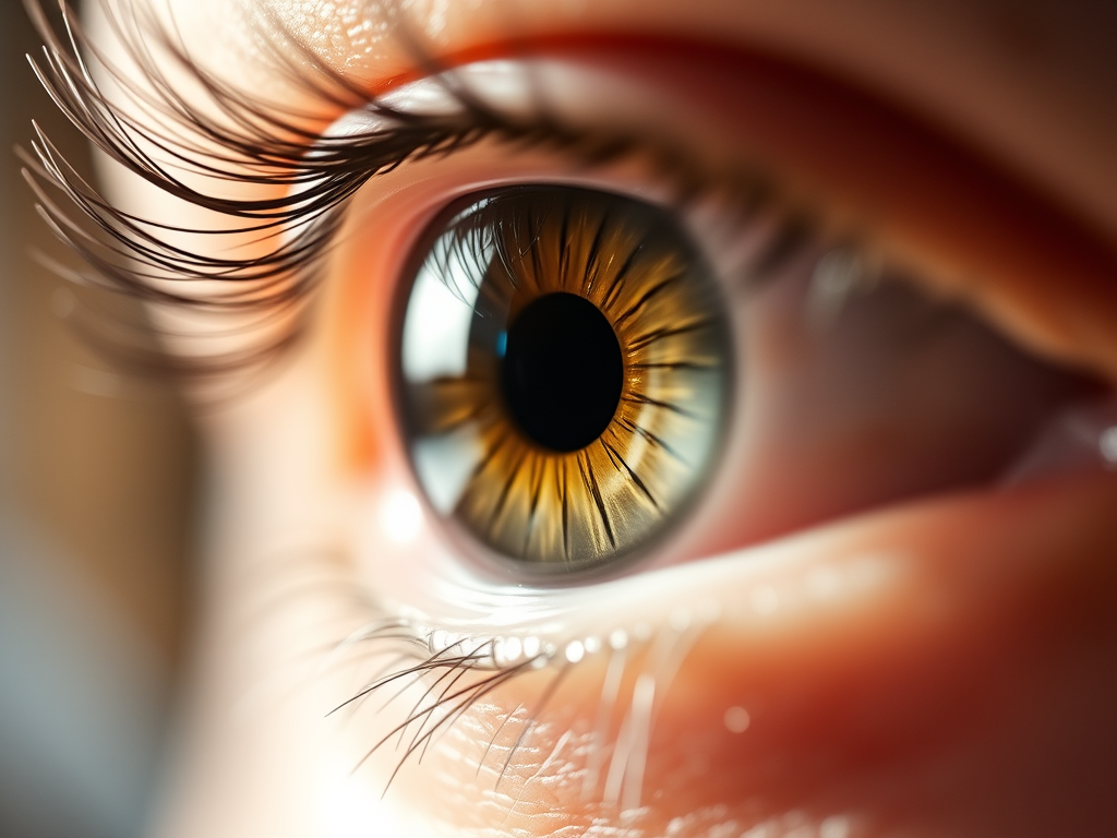 하드렌즈를 착용한 사람의 눈 클로즈업 이미지