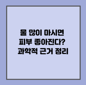 물 많이 마시면 피부 좋아진다? 과학적 근거 정리