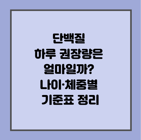 단백질 하루 권장량은 얼마일까? 나이·체중별 기준표 정리