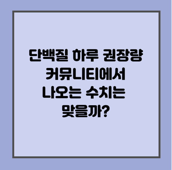 단백질 하루 권장량? 커뮤니티에서 나오는 수치는 맞을까?