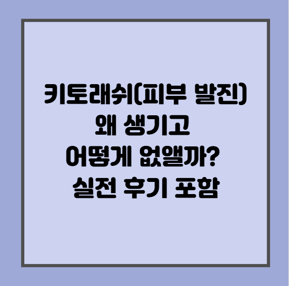 키토래쉬(피부 발진) 왜 생기고 어떻게 없앨까? 실전 후기 포함